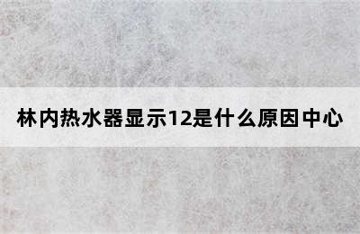 林内热水器显示12是什么原因中心