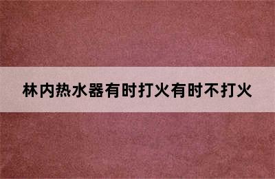 林内热水器有时打火有时不打火