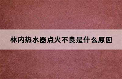 林内热水器点火不良是什么原因