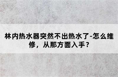 林内热水器突然不出热水了-怎么维修，从那方面入手？