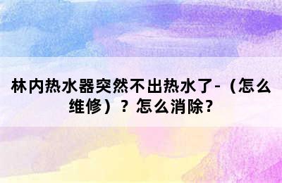 林内热水器突然不出热水了-（怎么维修）？怎么消除？