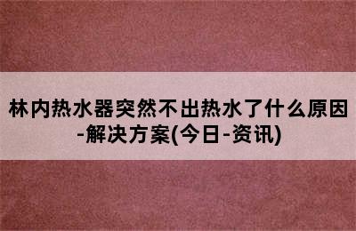 林内热水器突然不出热水了什么原因-解决方案(今日-资讯)