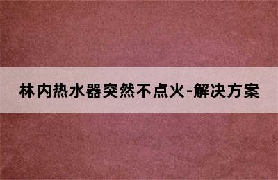 林内热水器突然不点火-解决方案