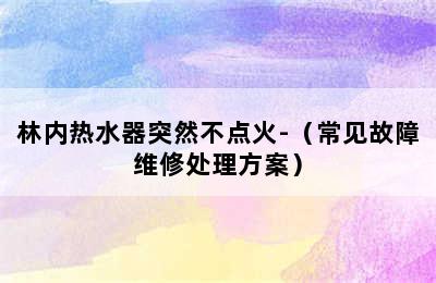 林内热水器突然不点火-（常见故障维修处理方案）