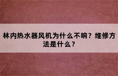 林内热水器风机为什么不响？维修方法是什么？