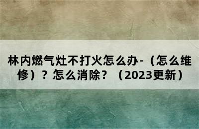 林内燃气灶不打火怎么办-（怎么维修）？怎么消除？（2023更新）