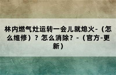 林内燃气灶运转一会儿就熄火-（怎么维修）？怎么消除？-（官方-更新）