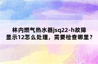 林内燃气热水器jsq22-h故障显示12怎么处理，需要检查哪里？