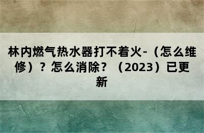 林内燃气热水器打不着火-（怎么维修）？怎么消除？（2023）已更新