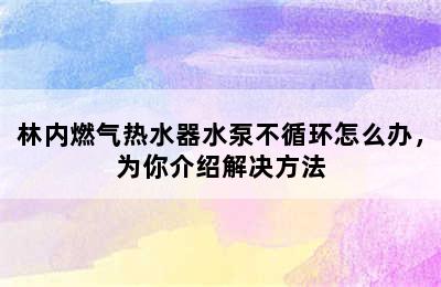 林内燃气热水器水泵不循环怎么办，为你介绍解决方法