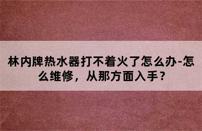 林内牌热水器打不着火了怎么办-怎么维修，从那方面入手？