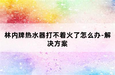 林内牌热水器打不着火了怎么办-解决方案