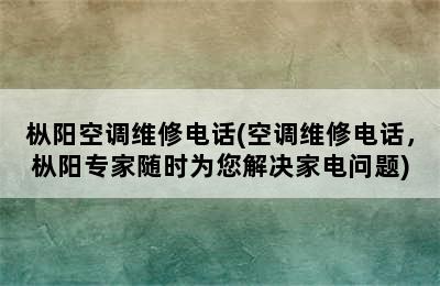 枞阳空调维修电话(空调维修电话，枞阳专家随时为您解决家电问题)