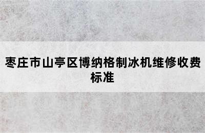 枣庄市山亭区博纳格制冰机维修收费标准