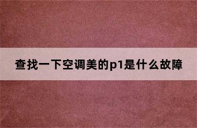 查找一下空调美的p1是什么故障