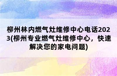 柳州林内燃气灶维修中心电话2023(柳州专业燃气灶维修中心，快速解决您的家电问题)