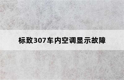 标致307车内空调显示故障