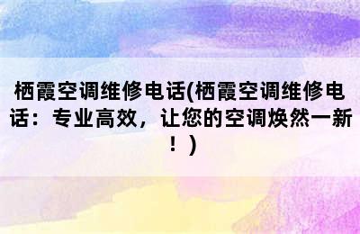 栖霞空调维修电话(栖霞空调维修电话：专业高效，让您的空调焕然一新！)