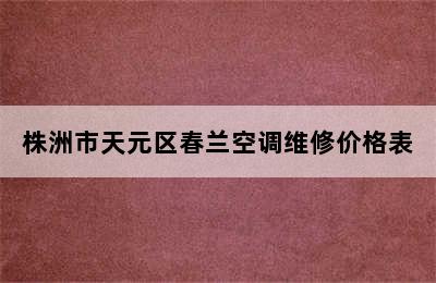 株洲市天元区春兰空调维修价格表