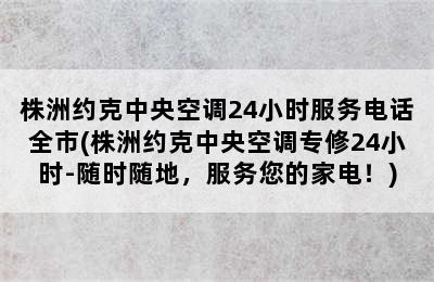 株洲约克中央空调24小时服务电话全市(株洲约克中央空调专修24小时-随时随地，服务您的家电！)