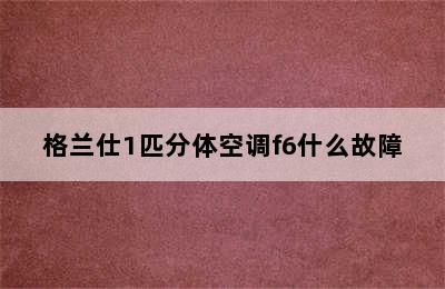 格兰仕1匹分体空调f6什么故障