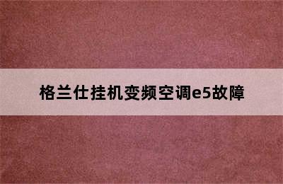 格兰仕挂机变频空调e5故障