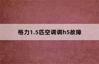 格力1.5匹空调调h5故障