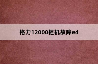 格力12000柜机故障e4