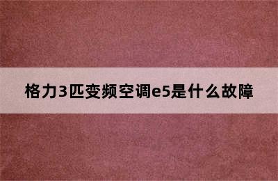 格力3匹变频空调e5是什么故障