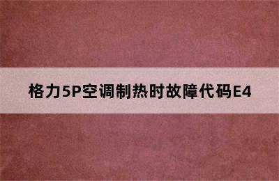 格力5P空调制热时故障代码E4