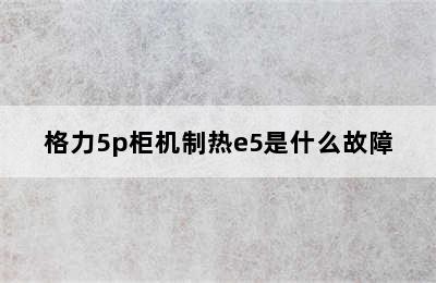 格力5p柜机制热e5是什么故障