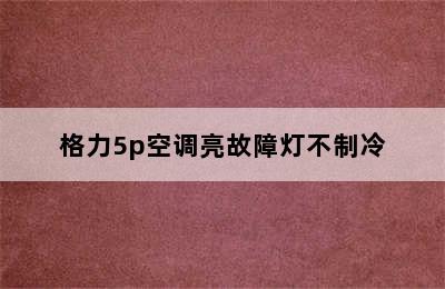 格力5p空调亮故障灯不制冷