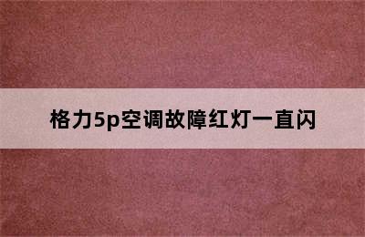 格力5p空调故障红灯一直闪