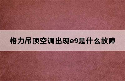 格力吊顶空调出现e9是什么故障