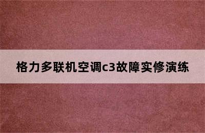 格力多联机空调c3故障实修演练