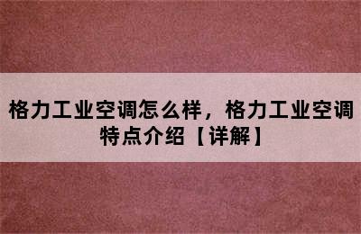 格力工业空调怎么样，格力工业空调特点介绍【详解】