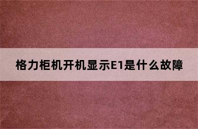 格力柜机开机显示E1是什么故障