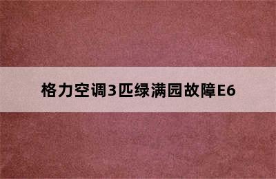 格力空调3匹绿满园故障E6