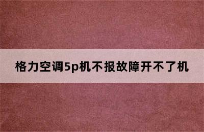 格力空调5p机不报故障开不了机