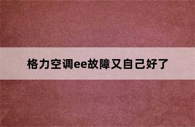 格力空调ee故障又自己好了