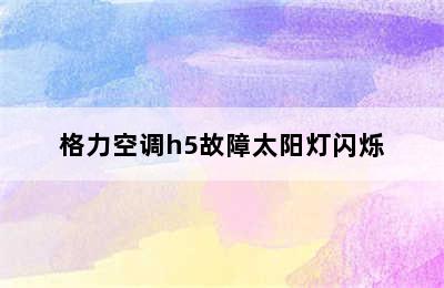 格力空调h5故障太阳灯闪烁