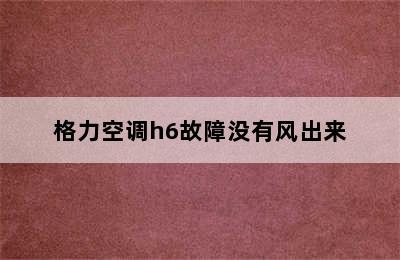 格力空调h6故障没有风出来