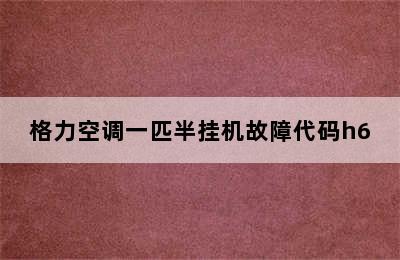 格力空调一匹半挂机故障代码h6