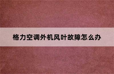 格力空调外机风叶故障怎么办