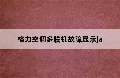 格力空调多联机故障显示ja