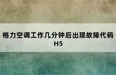 格力空调工作几分钟后出现故障代码H5