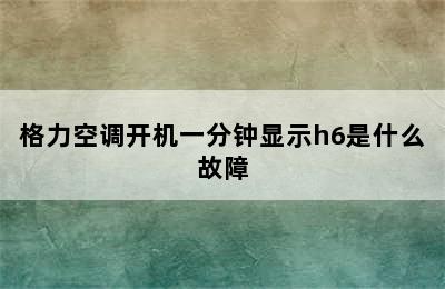 格力空调开机一分钟显示h6是什么故障