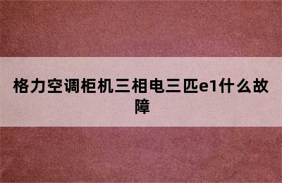 格力空调柜机三相电三匹e1什么故障