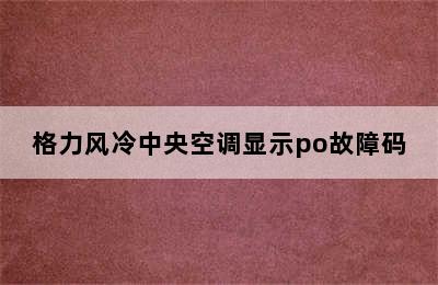 格力风冷中央空调显示po故障码