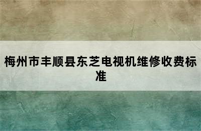 梅州市丰顺县东芝电视机维修收费标准